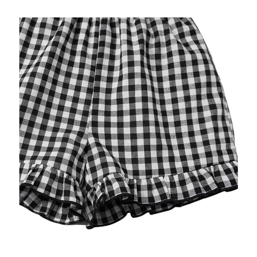 Check Ruffle Short