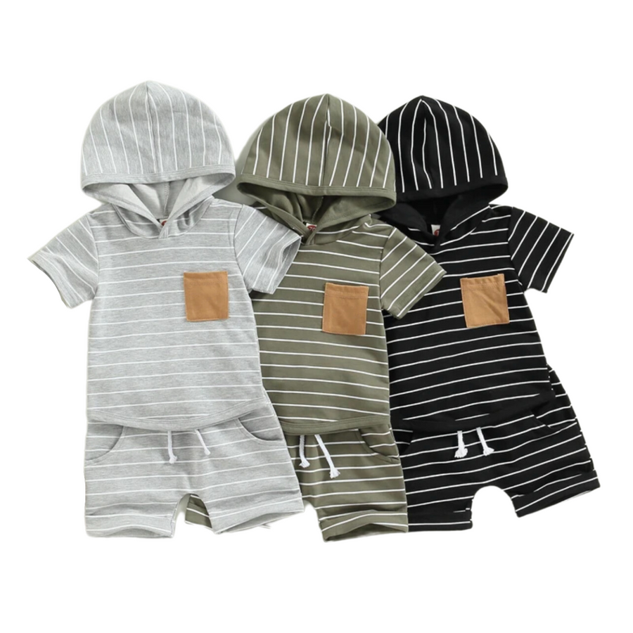 Griffy Striped Hooded Set