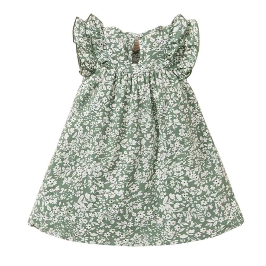 Green Floral Babydoll Dress