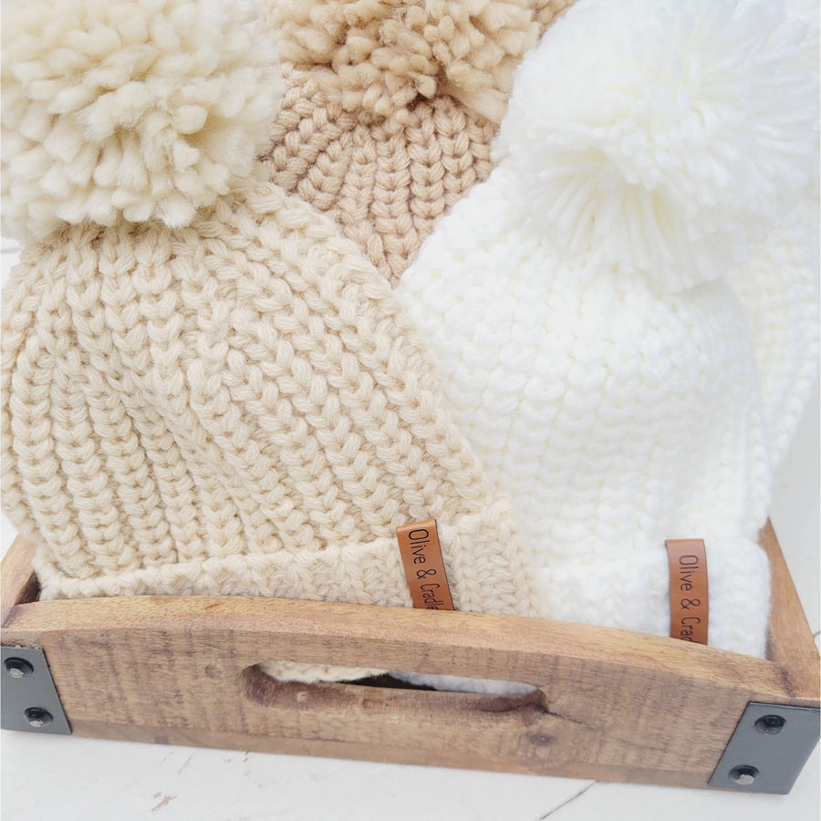 Baby Beanie w/Pom | Mocha