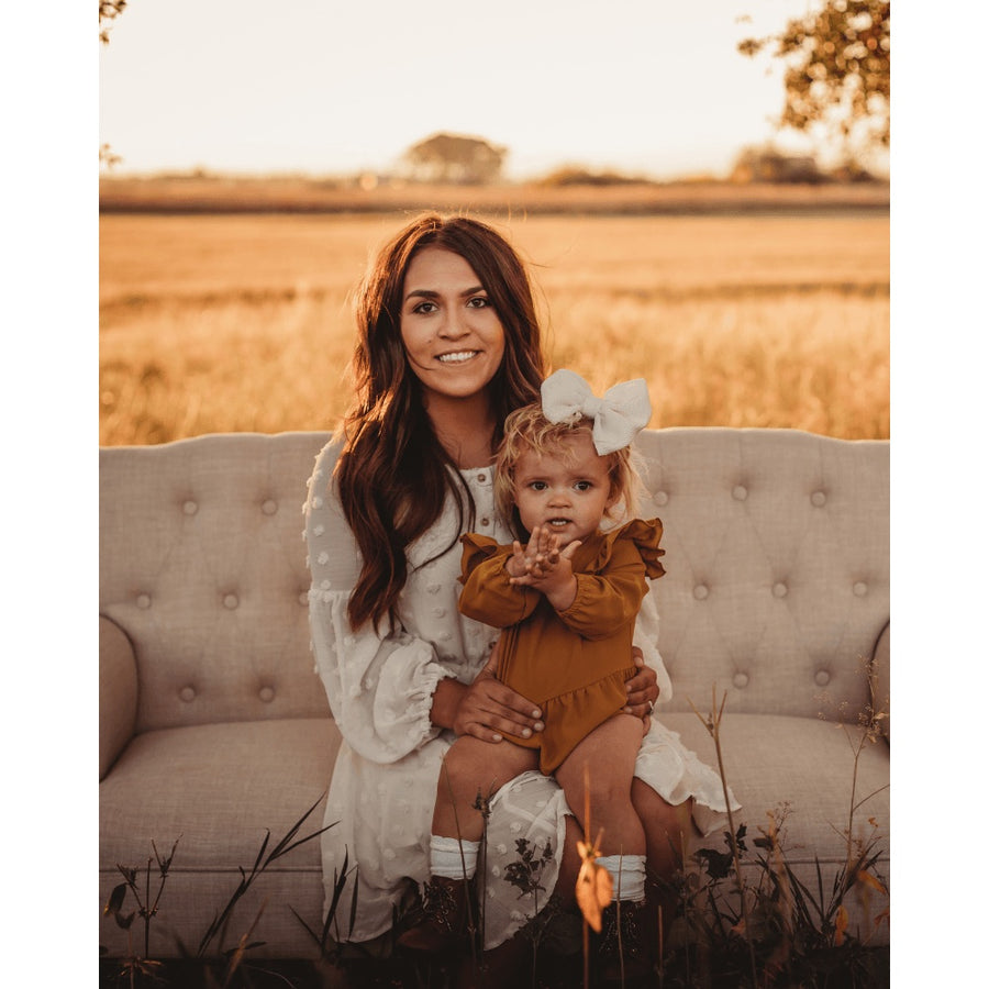 Mustard Ruffle Bubble Romper