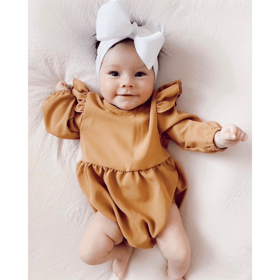 Mustard Ruffle Bubble Romper