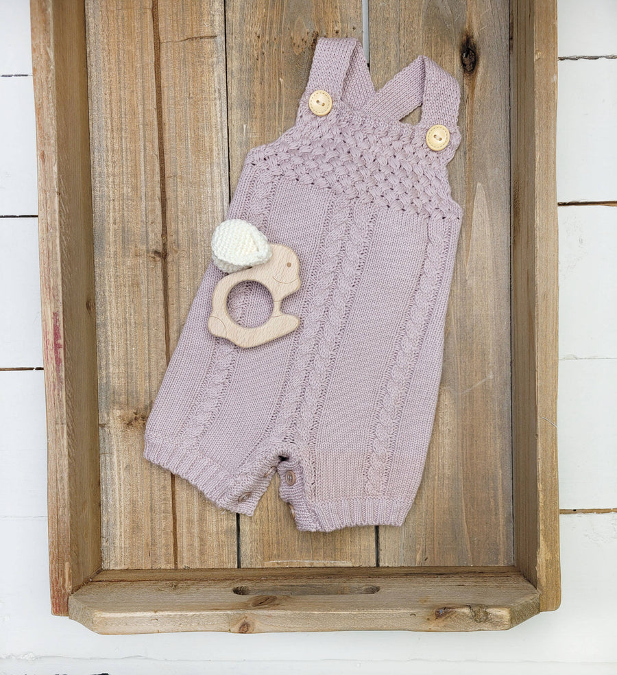 Charlie Knit Romper Unisex- Mauve