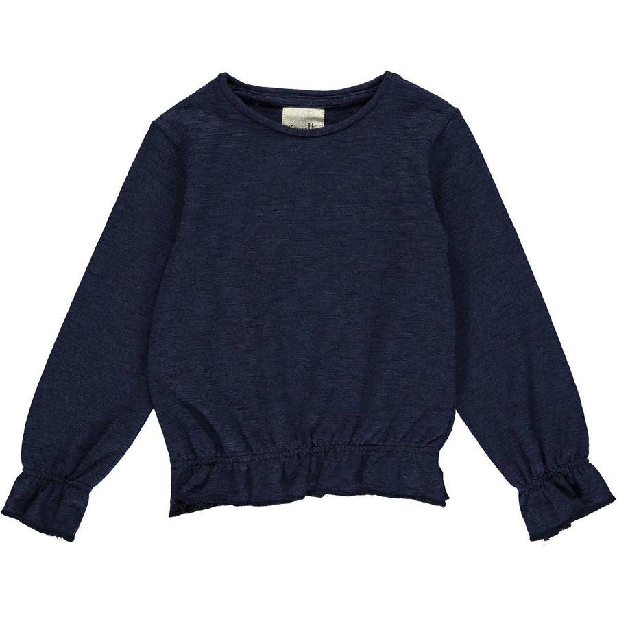 Lily Ruffle Sweater | Navy